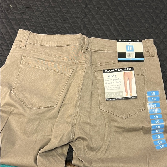 Bandolino Light Beige Straight Leg Pants - Picture 4 of 4